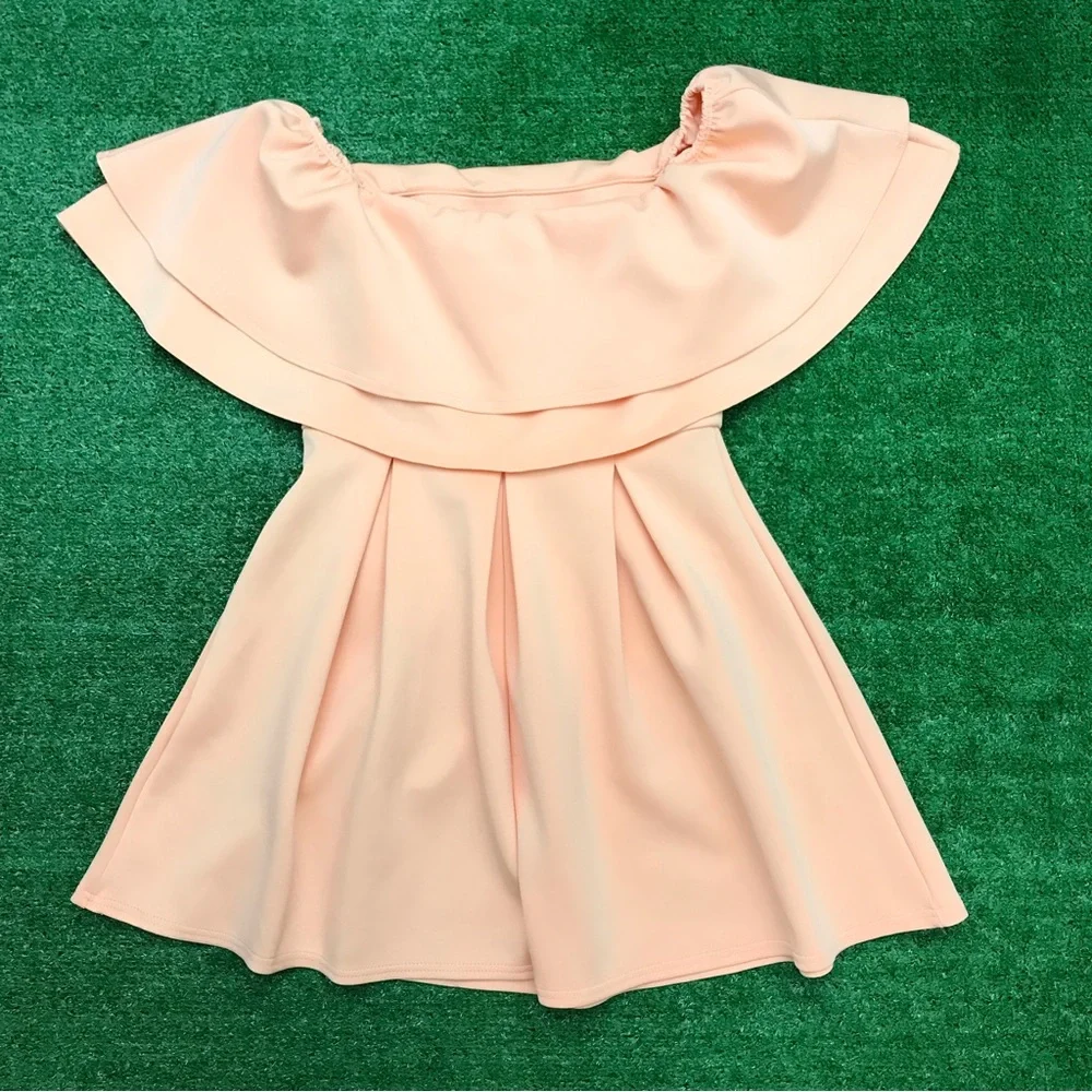 ASOS Scuba Ruffled Off The Shoulder Dress Sz 8 NWT